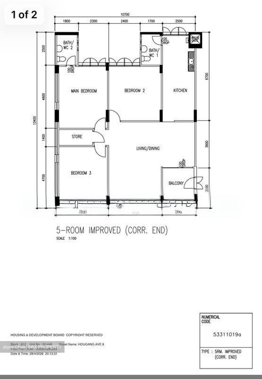 Blk 612 Hougang Avenue 8 (Hougang), HDB 5 Rooms #555846741